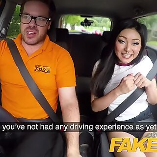 fake Driving school Sexy Japanese Rae Lil Black hot for instructors stiffy